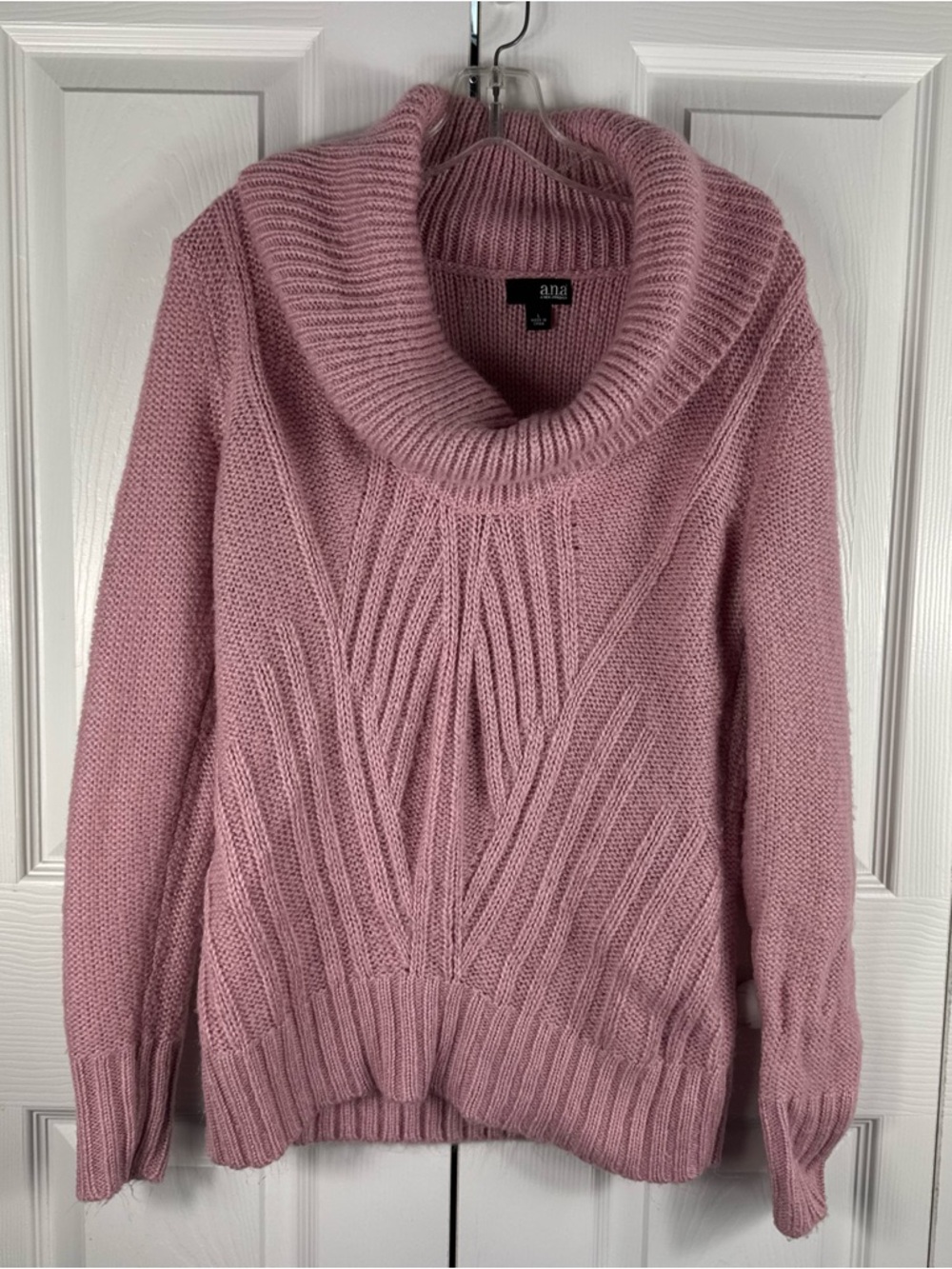 a.n.a. Women's Pink Knit Cowl Neck Sweater Large